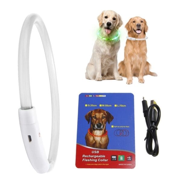 USB Rechargeable LED Dog Collar Multi-Color Various Sizes - 35cm-13.77in