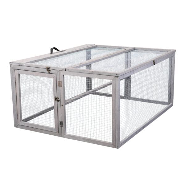 Folding Rabbit Hutch Gray