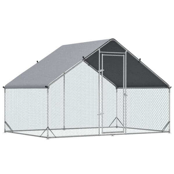 Metal Chicken Coop Run with Cover