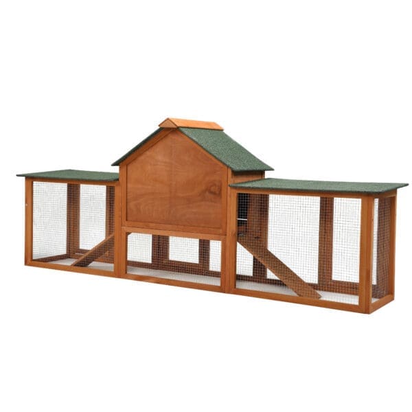 Large Wooden Rabbit Hutch with Tray Orange