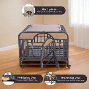 46in Heavy Duty Dog Crate Furniture Style