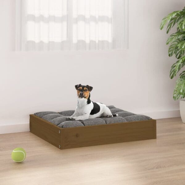 Dog Bed Honey Brown Solid Wood Pine