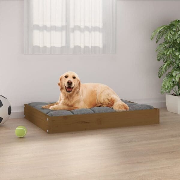 Dog Bed Honey Brown Solid Wood Pine