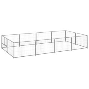 Dog Kennel Silver 86.1 ft² Steel Silver