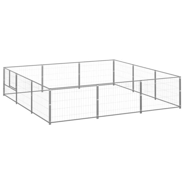 Dog Kennel Silver 96.9 ft² Steel Silver