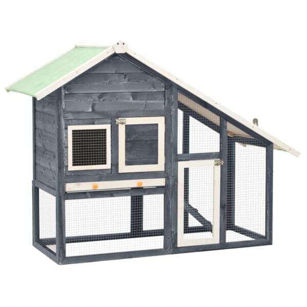 Rabbit Hutch Gray and White Solid Firwood