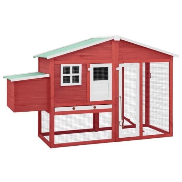 Chicken Coop with Nest Box Red