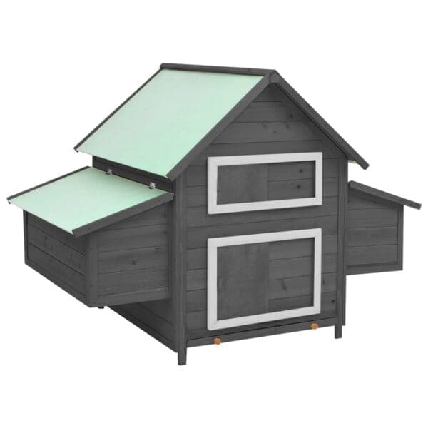 Chicken Coop Gray and White Solid Firwood Grey