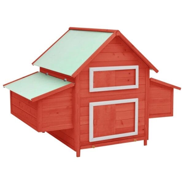 Chicken Coop Red and White Solid Firwood