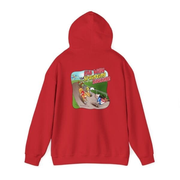 Fat Willy The Sprinting Sausage Unisex Heavy Blend™ Hooded Sweatshirt - Image 7