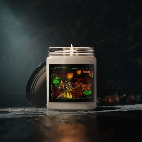 Captivating Cinnamon Vanilla Candle with Dachshund Witchy Halloween Charm