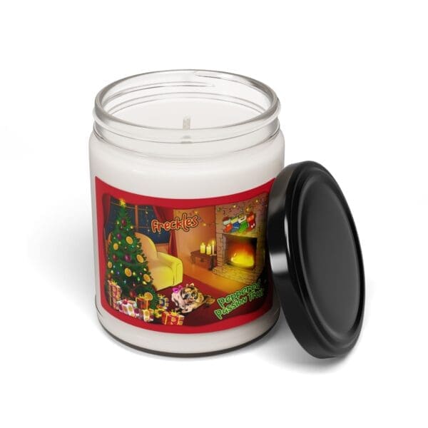 Christmas Edition - Freckles' Peppered Passionfruit Scented Soy Candle - 9oz - Image 4