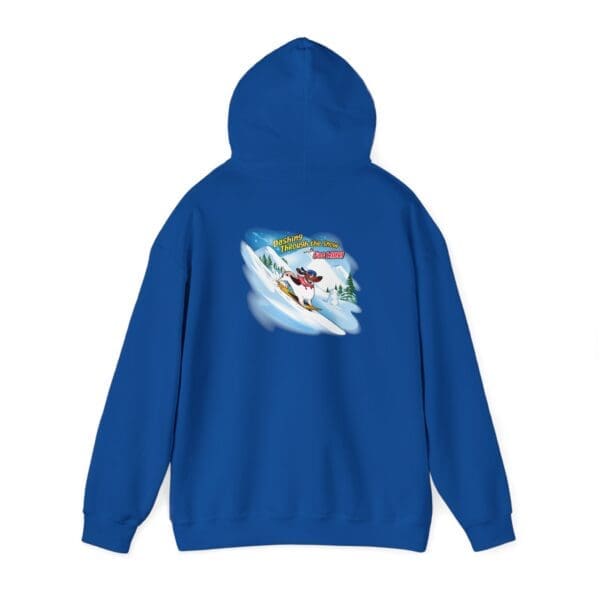 Dashing Through The Snow With Fat Willy - Unisex Heavy Blend™ Hooded Sweatshirt - Image 3