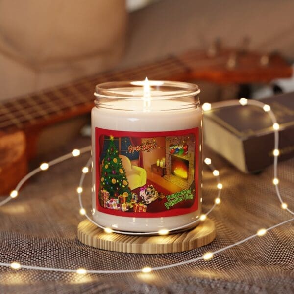 Christmas Edition - Freckles' Peppered Passionfruit Scented Soy Candle - 9oz